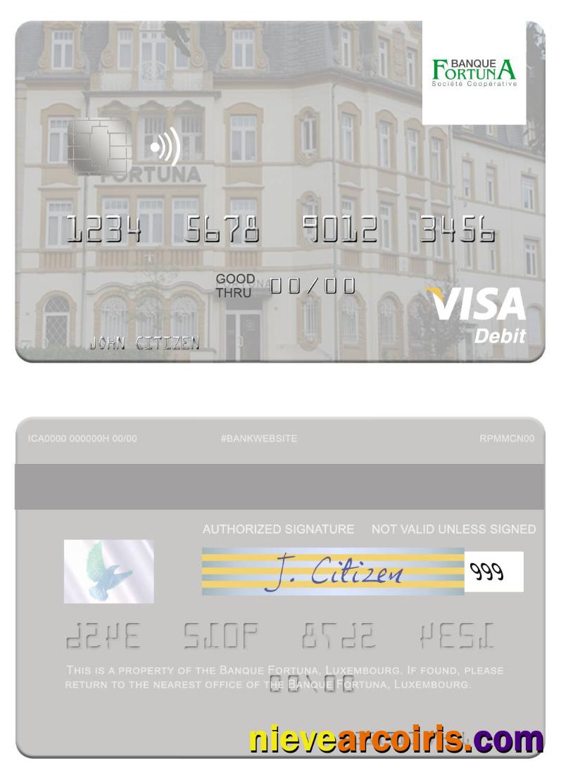 Luxembourg Banque Fortuna visa debit card